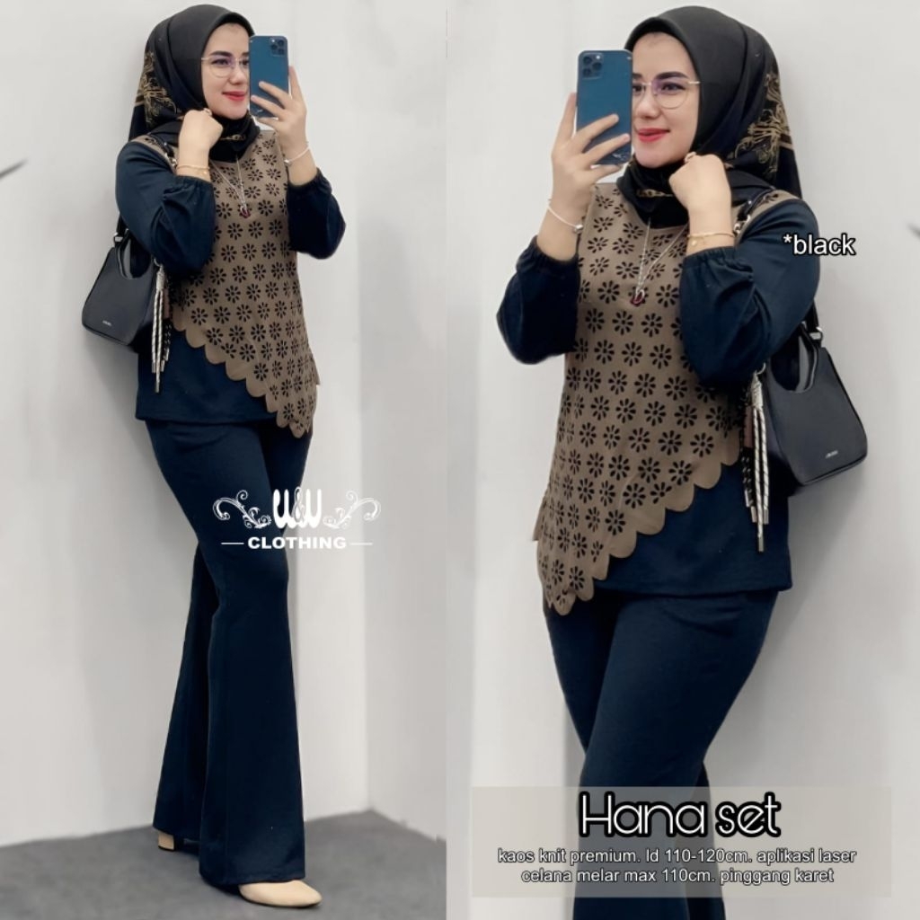Setelan baju dan celana lebaran model trendy Hana set ori w&w clothing