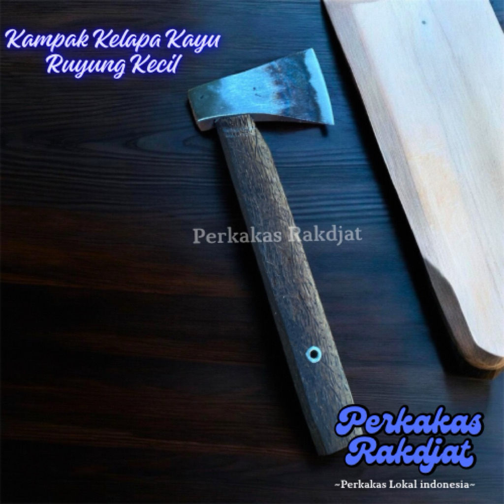 kampak palu baja per-gagang kayu ruyung kecil