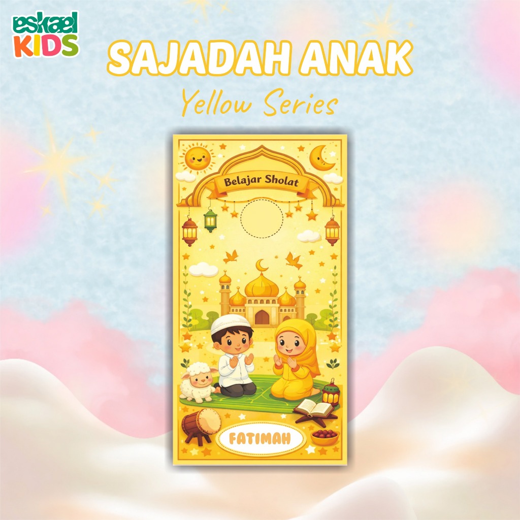 Gratis Custom Nama - Sajadah Anak Bisa Custom Nama Motif Karakter Lucu dan Edukatif