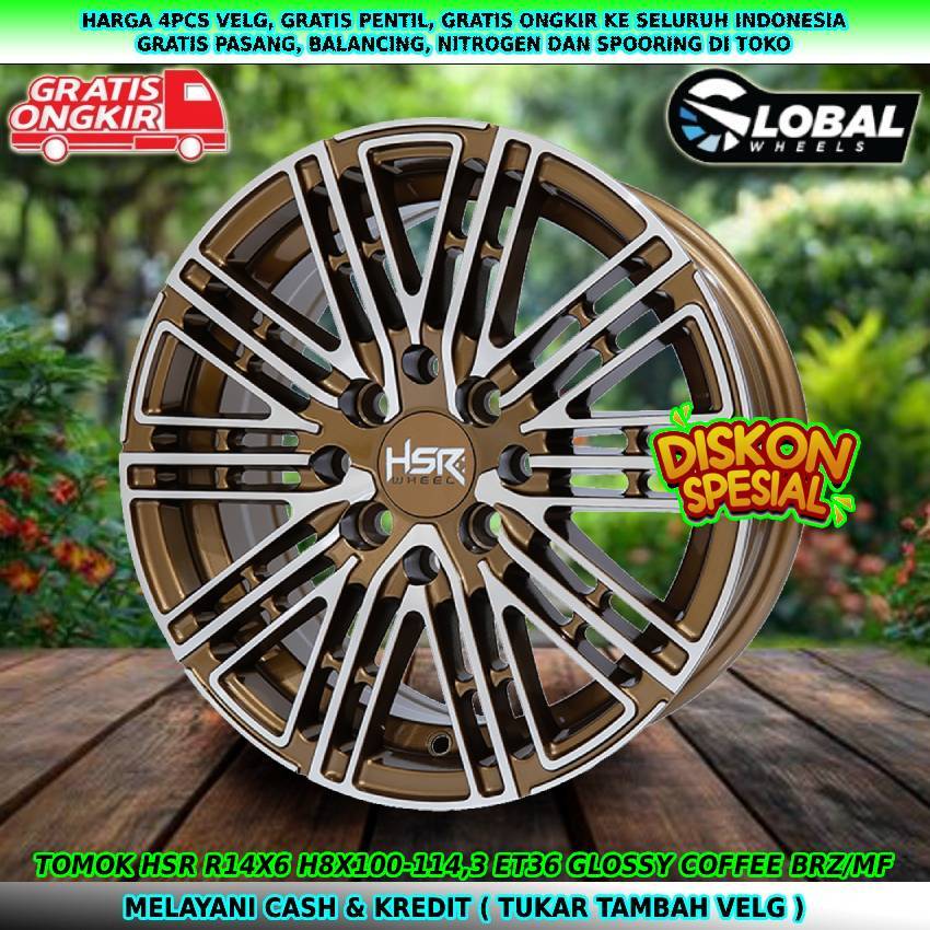 Velg racing hsr R14 untuk mobil Kijang LGX| Veloz| Avanza| Livina| dll velg hsr tomok R14