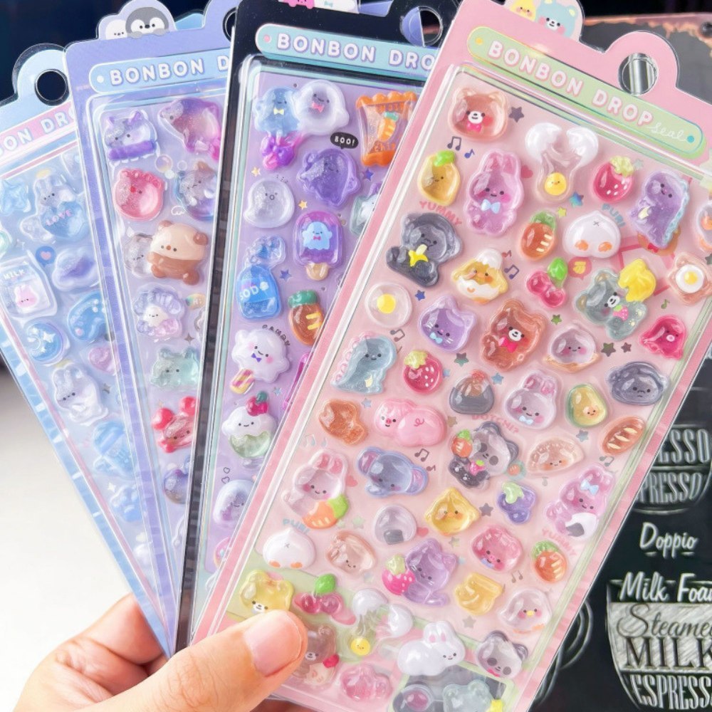 tiker 3D Puffy Lucu Kawaii | Stiker Timbul Imut Anak untuk Buku Diary & Koleksi