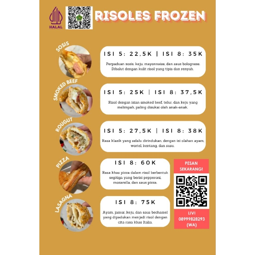 Risoles Frozen Pizza Lasagna isi 8
