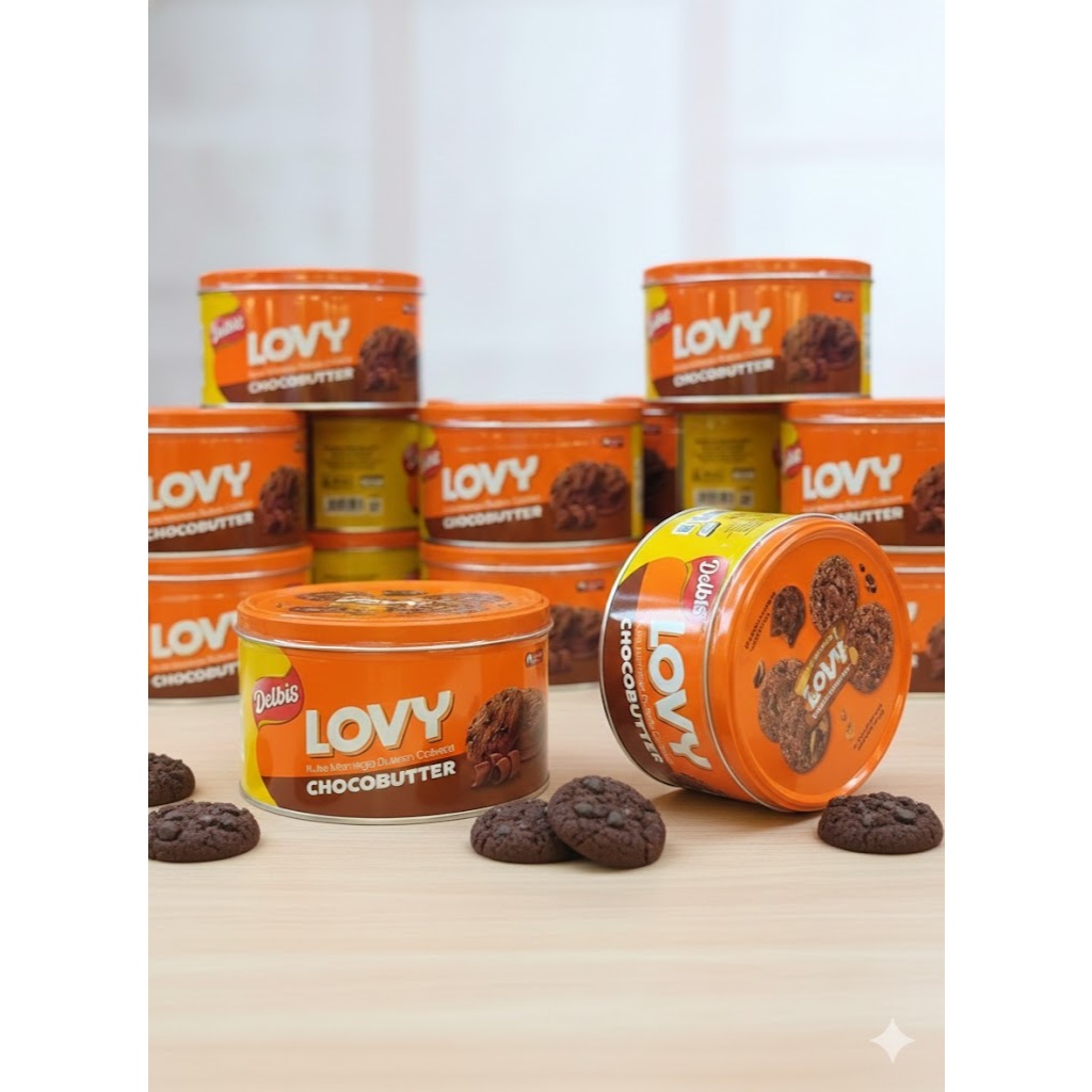 Lovy Tin / Delbis Tin 155.2g - Paket Hampers Biskuit Kaleng / Hadiah Lebaran & Natal