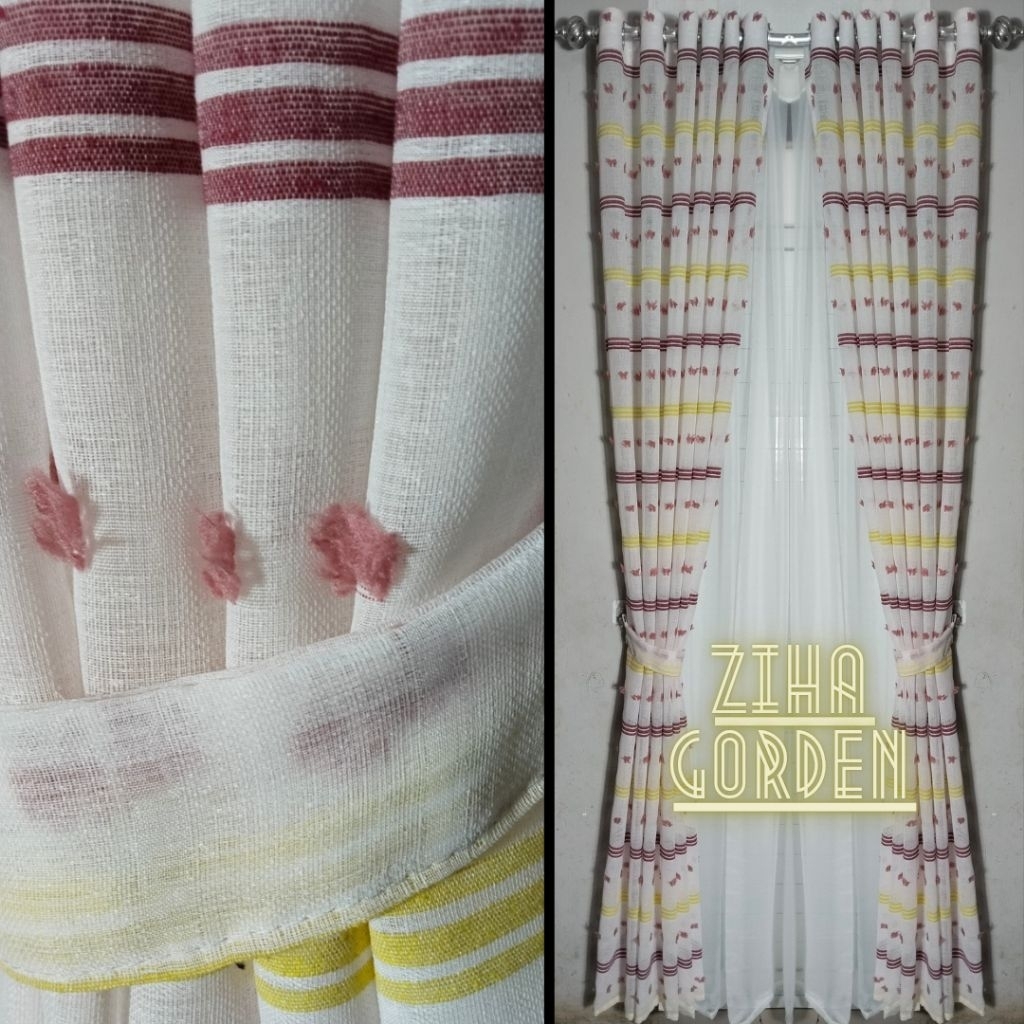 Gorden jendela minimalis pitrase rubi transparan model smokering