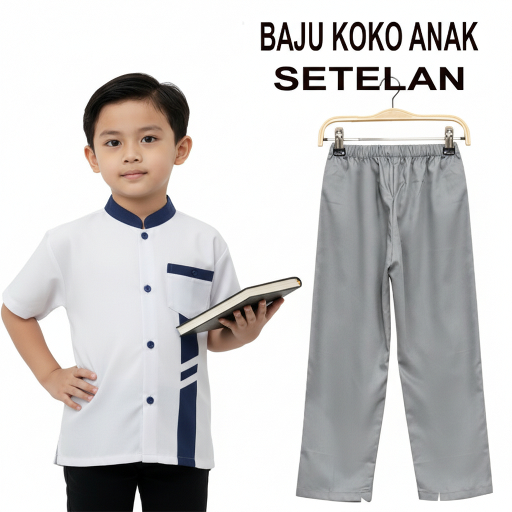 koko anak setelan baju koko katun toyobo