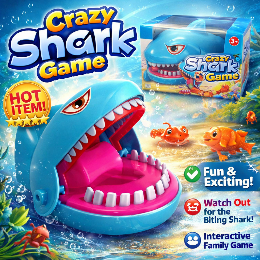 Mainan Edukasi Crazy Shark Game Hiu Gigit Jari - Mainan Keluarga Seru & Menegangkan Fun Interactive 