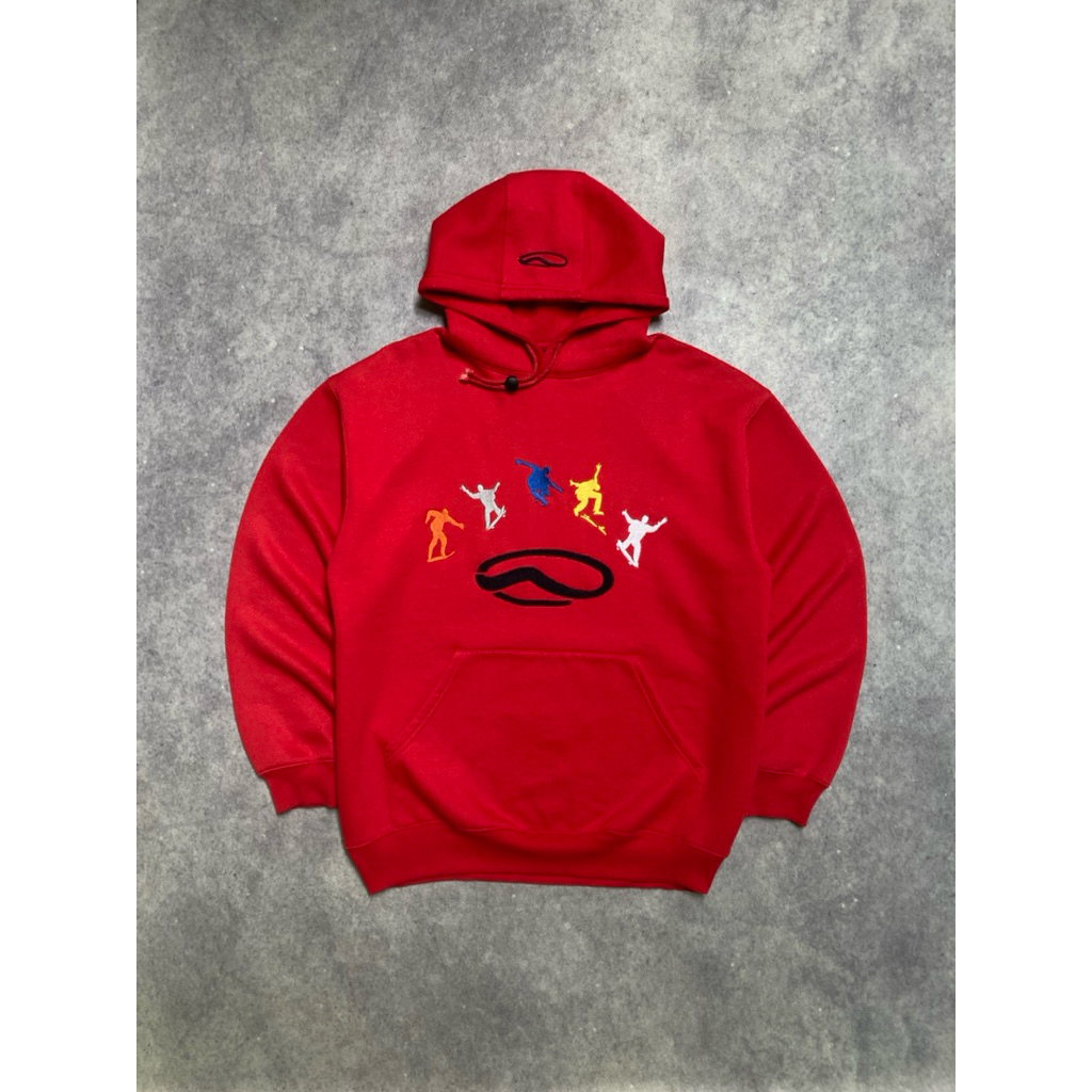 Vintage Vans Skateboard Towel Embroidery Logo Red Hoodie