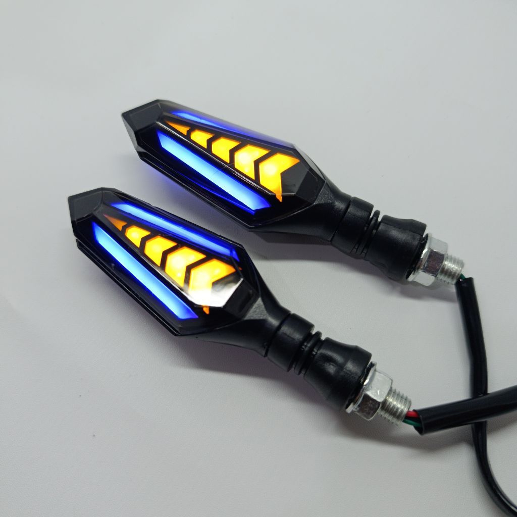 LAMPU SEIN MOTOR VARIASI LED RUNNING 2 SISI SEN PANAH Vixion Cbr Cb Klx Xabre Taiger Scorpio Crf Sen