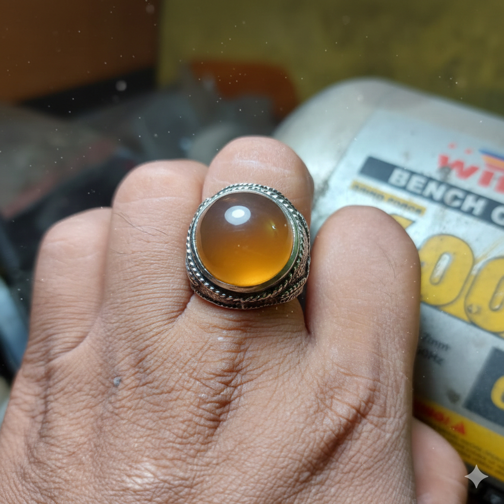 CINCIN PRIA RING ALPAKA BATU BIO SOLAR TOP GIWANG