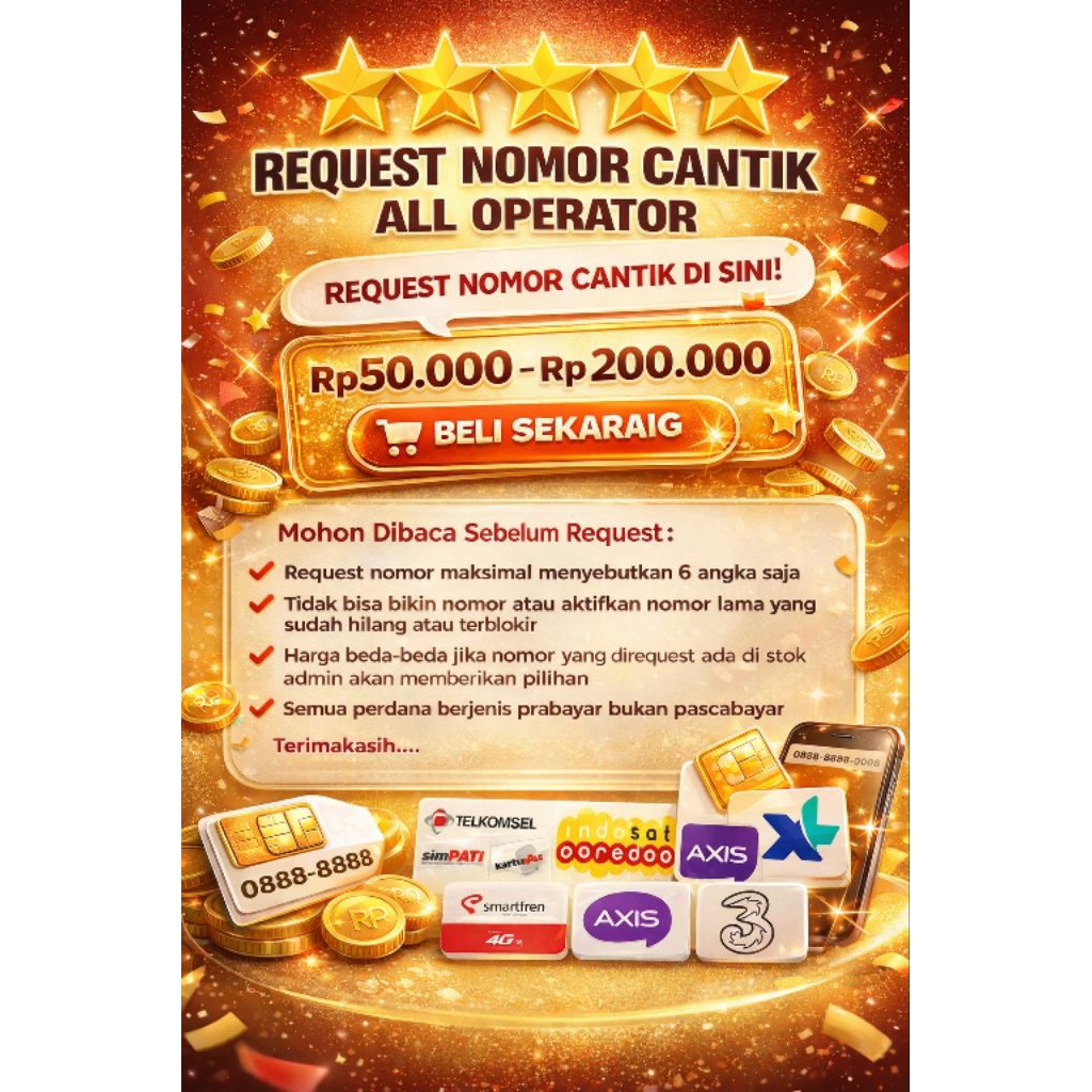 Nomor Cantik all operator Request Nomor