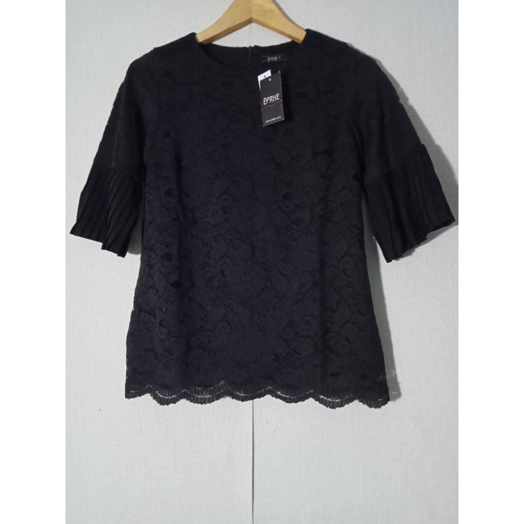 Eprise - Atasan Brokat Hitam Size S