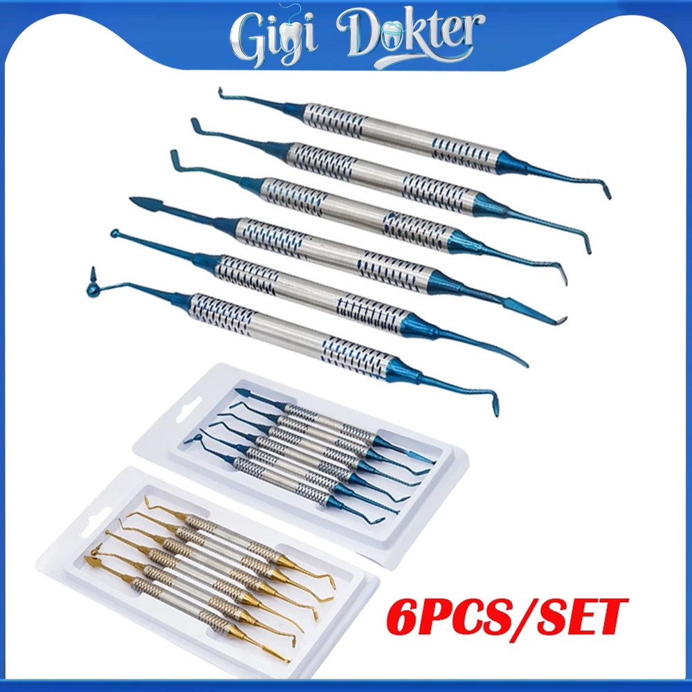 Instrumen Instrument Plastis Filling Teflon Anti Lengket Komposite Composite 6pcs
