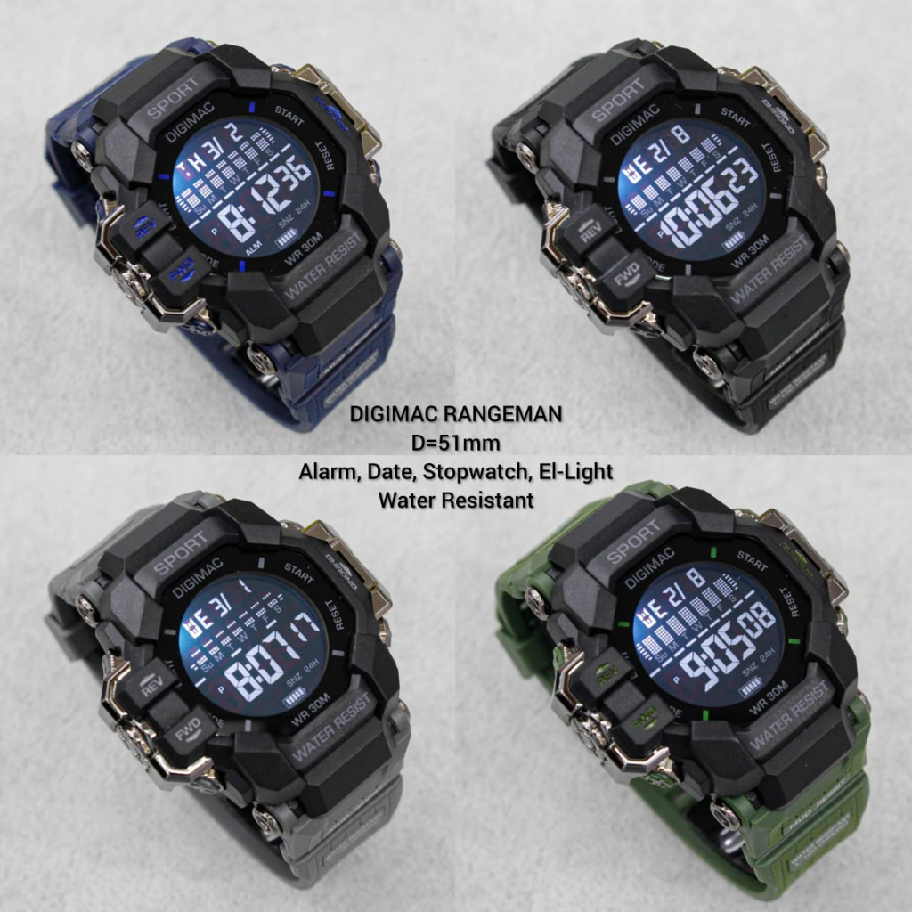 PENGIRIMAN INSTANT --- Jam tangan pria anak rubber LED DIGIMAC Original RANGEMAN