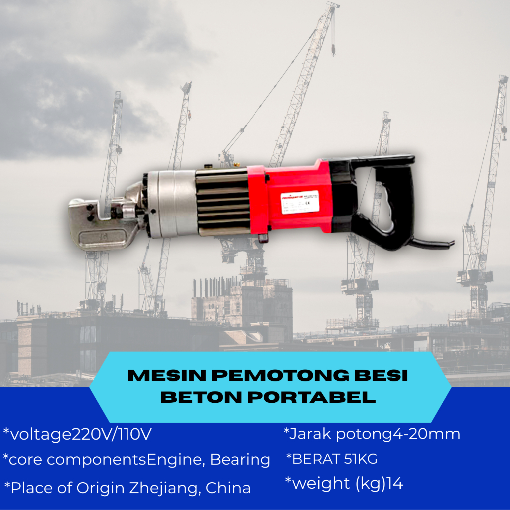 mesin pemotong besi beton portabel