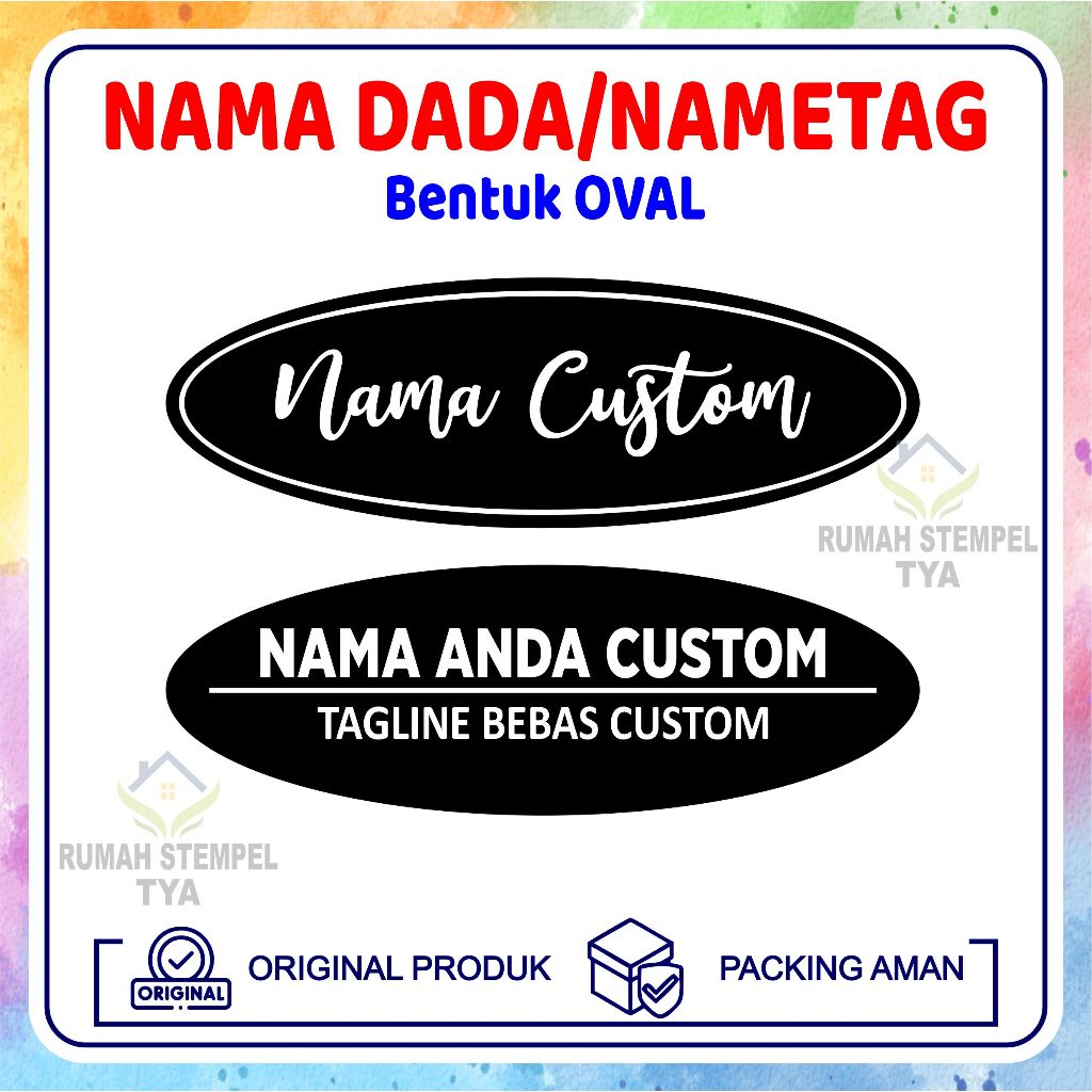 NAMETAG OVAL GRAFIR MESIN LASER/NAMA DADA OVAL UKIR/NAMADADA AKRILIK | MAGNET/PENITI-GRAFIR LASER