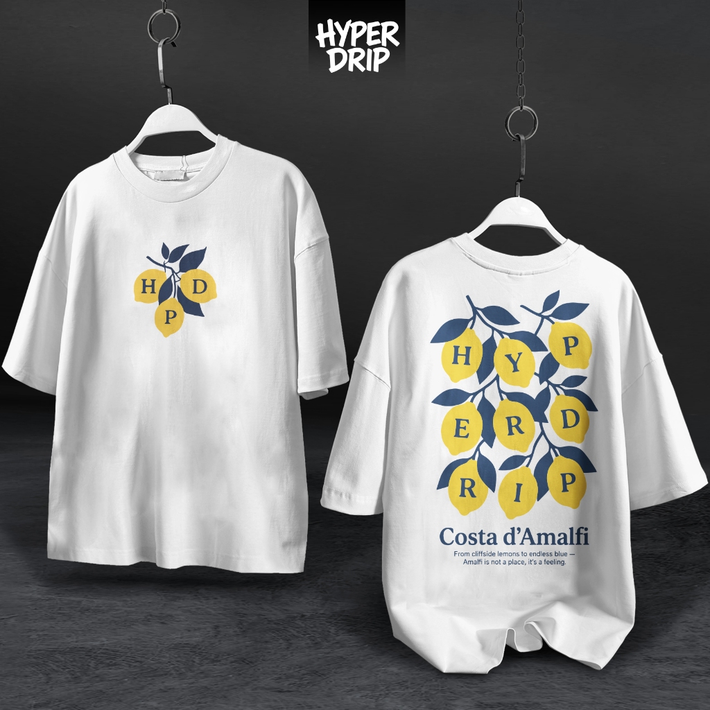 HYPERDRIP - OVERSIZE T-Shirt " COSTA AMALFY " | Kaos Oversize Unisex | Cotton Combed 20s Tebal | Baj
