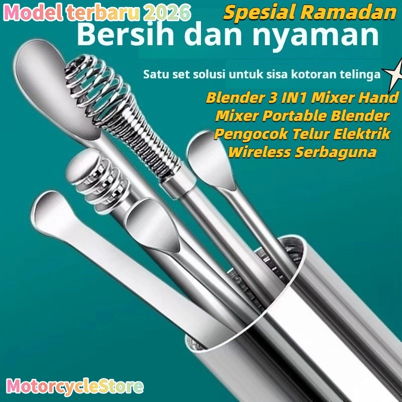 Set alat pembersih telinga portabel 6 buah baru, pembersih telinga, pembersih telinga portabel, pemb