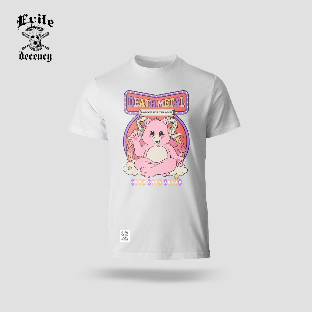 Evile Tshirt  Funny Death Metal kaos putih