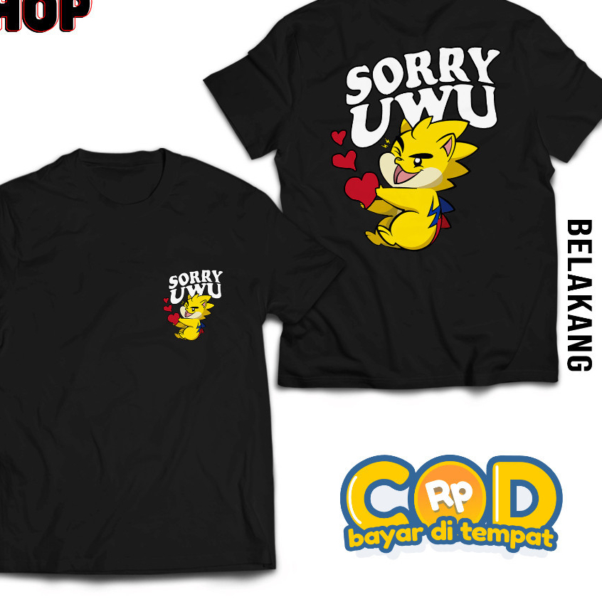 Kaos Emote Mobile Legend - Kaos Atasan Katun Sablon - Kaos Emoji ML - Kaos Emote ML Sorry Uwu - Baju
