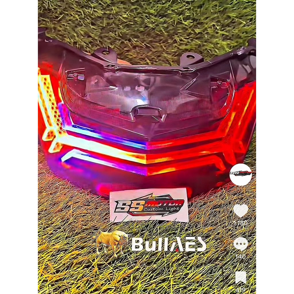 Custom lampu stoplamp Nmax Old Akrilik slimframe RGB bluetooth