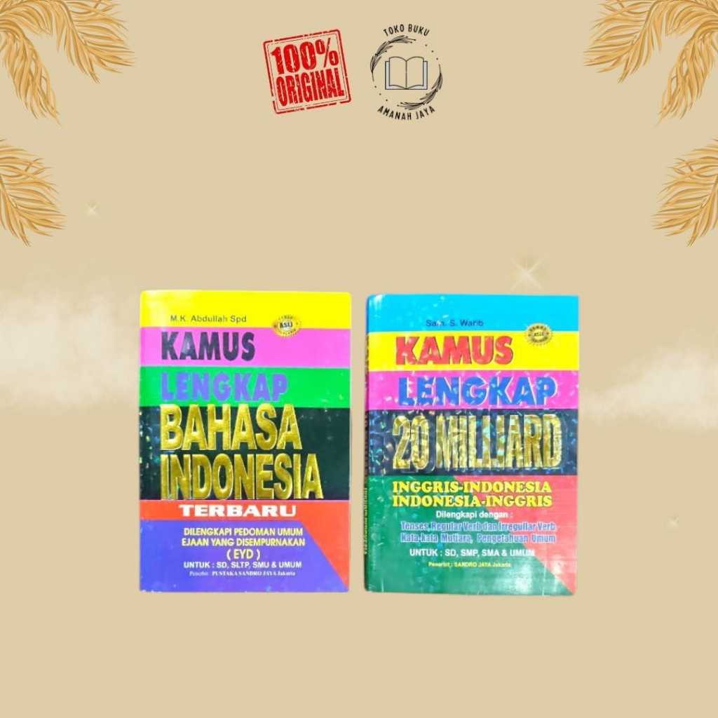 Paket 2 Buku Kamus Ukuran Kecil Bahasa Indonesia dan Kamus Bahasa Inggris Untuk Anak SD-SMA