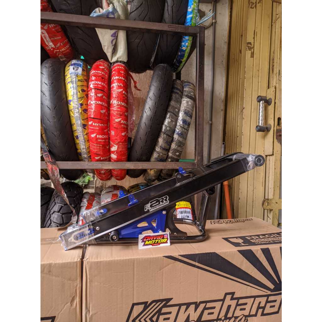 SWING ARM SWINGARM K2R K2RR KAWAHARA RACING HITAM BIRU NINJA R SS ORIGINAL K2R