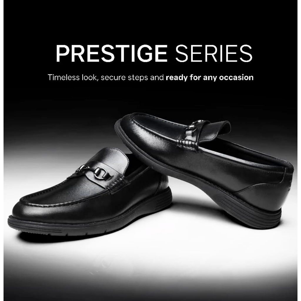 KENZIOS ORI x uawindonesia | KENZIOS PRESTIGE FULL BLACK - Sepatu Formal Loafers Hitam Pria Kulit
