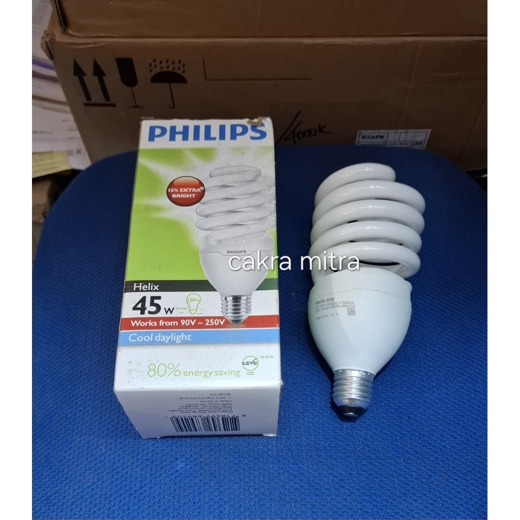 PHILIPS LAMPU LHE HELIX 45W E27 COLDAYLIGHT PUTIH