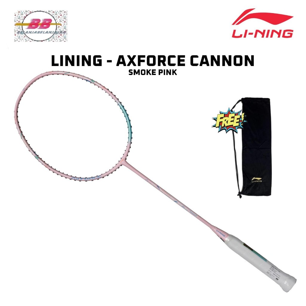 New Raket Badminton Lining Axforce Cannon - Smoke Pink