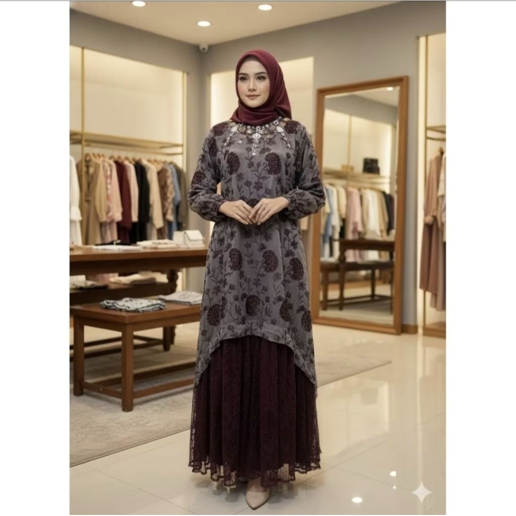Gamis Muslim Premium Kekinia Najwa LFY Goldy Balimo