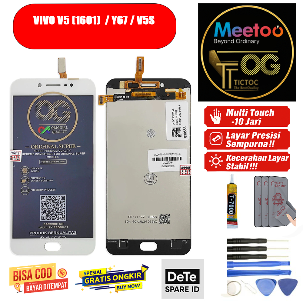 LCD VIVO V5 (1601) / Y67 / V5S BLACK ALL MERK OEM FULL SET TOUCHSCREEN