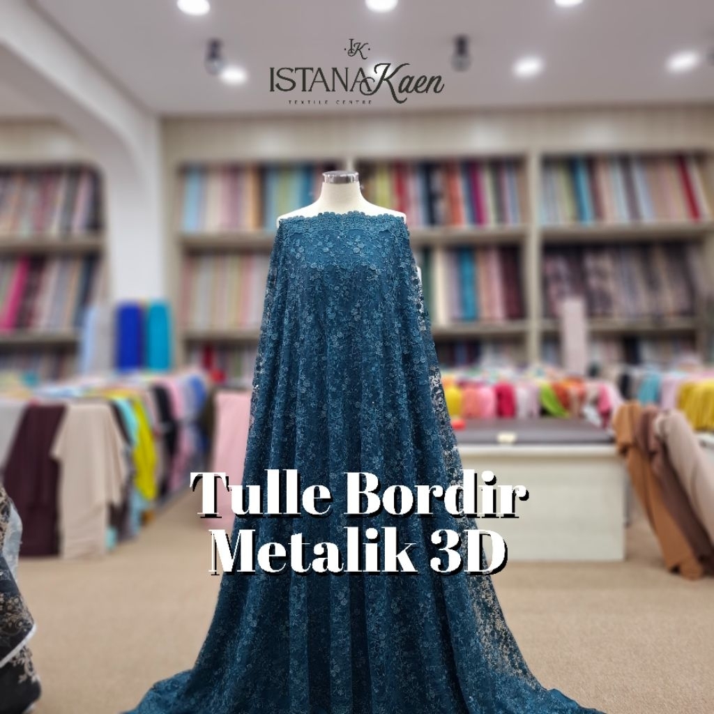 Tulle Bordir Metalic 3D | Tulle Bordir 3D | Tulle Bordir Metalic | Tulle Garden 3D -ISTANAKAEN