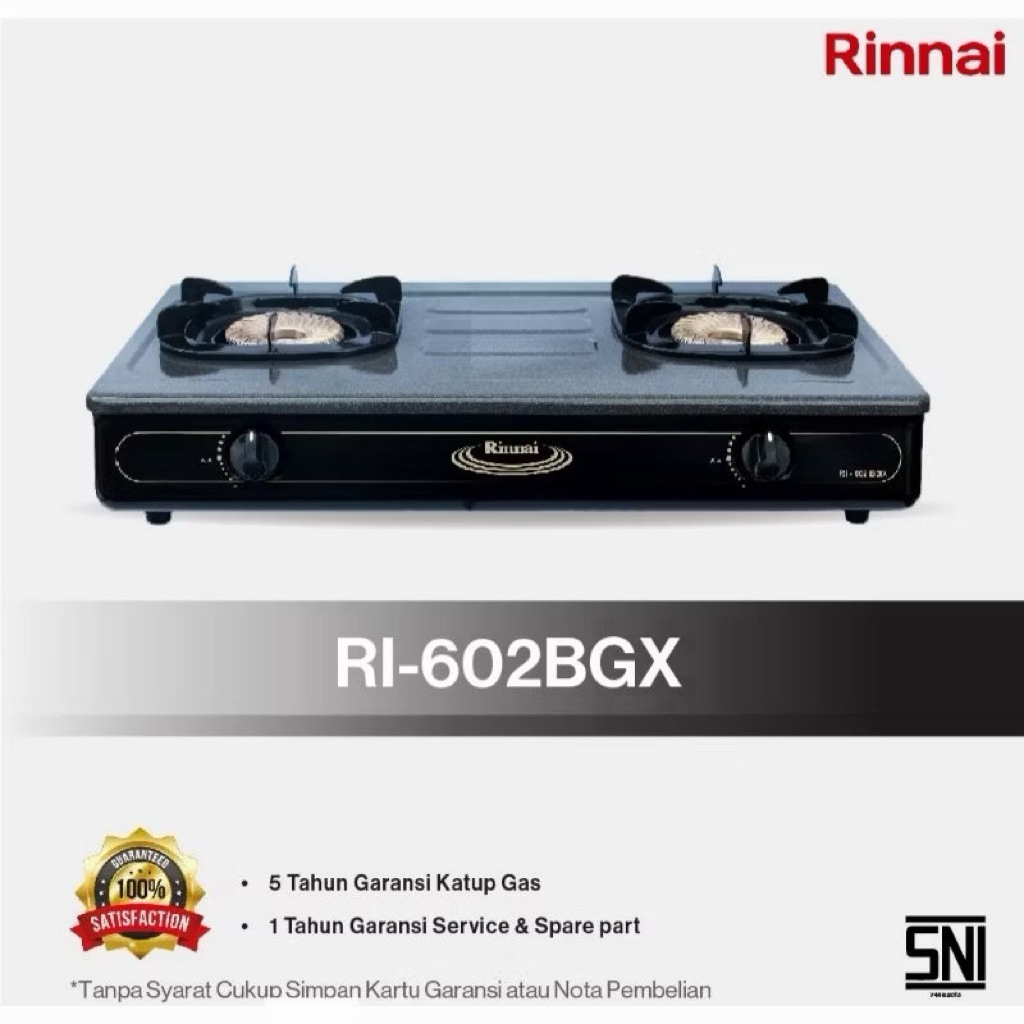 RINNAI RI-602 BGX KOMPOR GAS 2 TUNGKU / KOMPOR RINNAI RI602BGX / RINNAI RI 602 BGX
