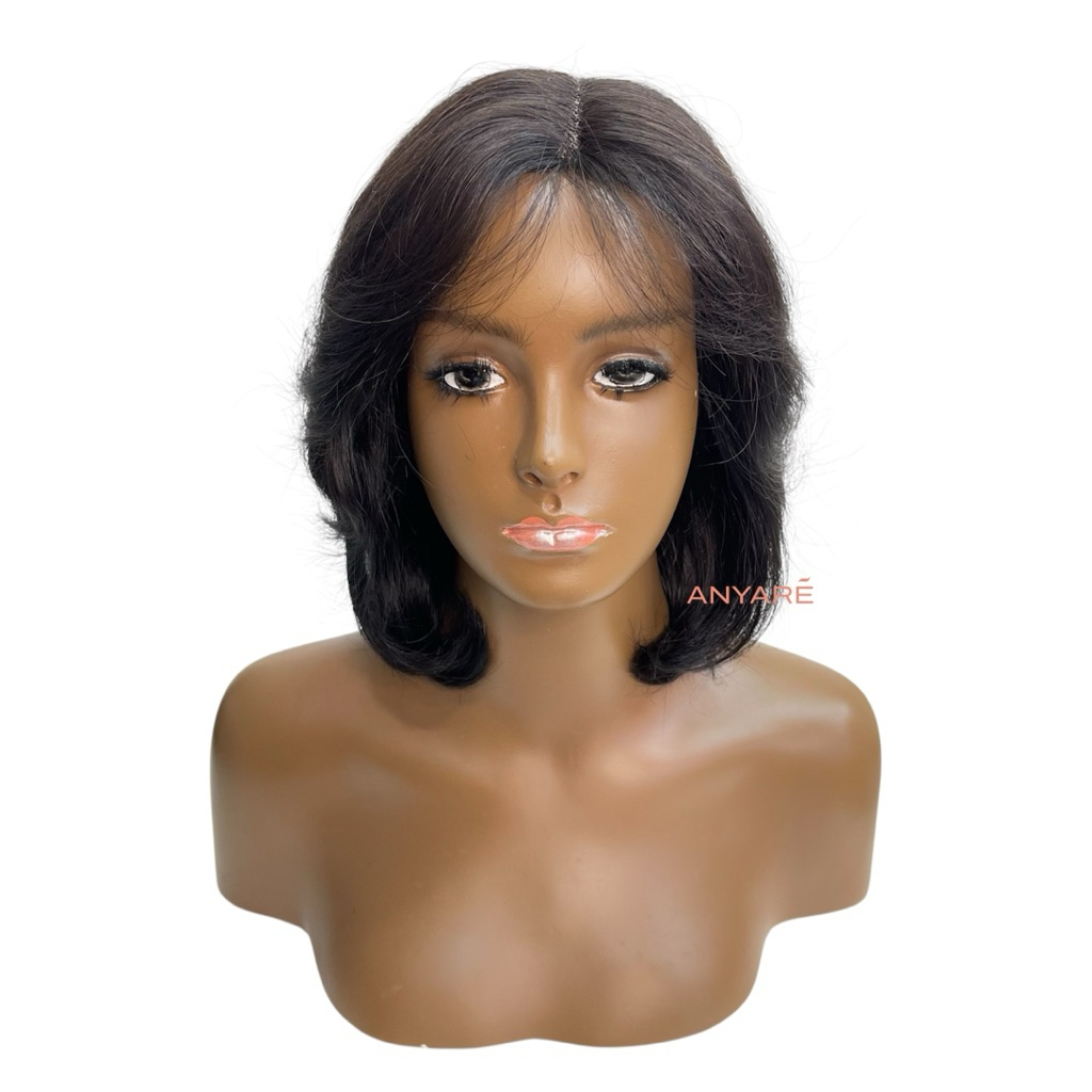 wig rambut palsu wanita bahan asli natural model trap sebahu belah tengah