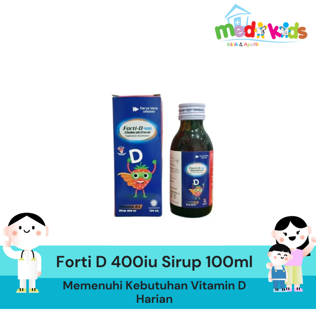 Forti-D 400IU Forti d3 Sirup 100ml - Memenuhi Kebutuhan Vitamin D FortiD 100ml
