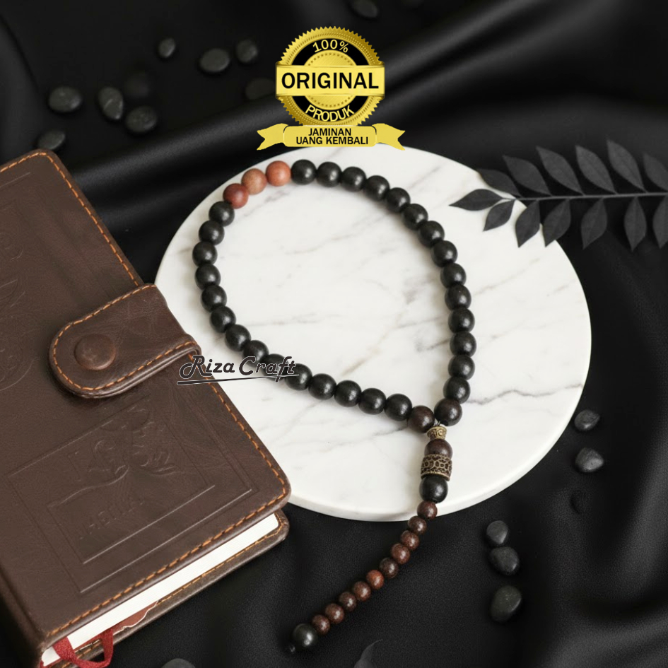 Tasbih 33 Butir Aesthetic Kayu Galih Kelor Hitam Jawa mix Galih Asem Nagasari ASLI Original Mewah