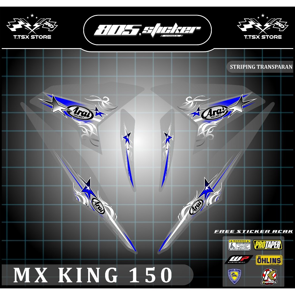 STRIPING STIKER TRANSPARAN MX KING 150/STIKER MX KING/STRIPING MOTOR MX KING 150 KEREN