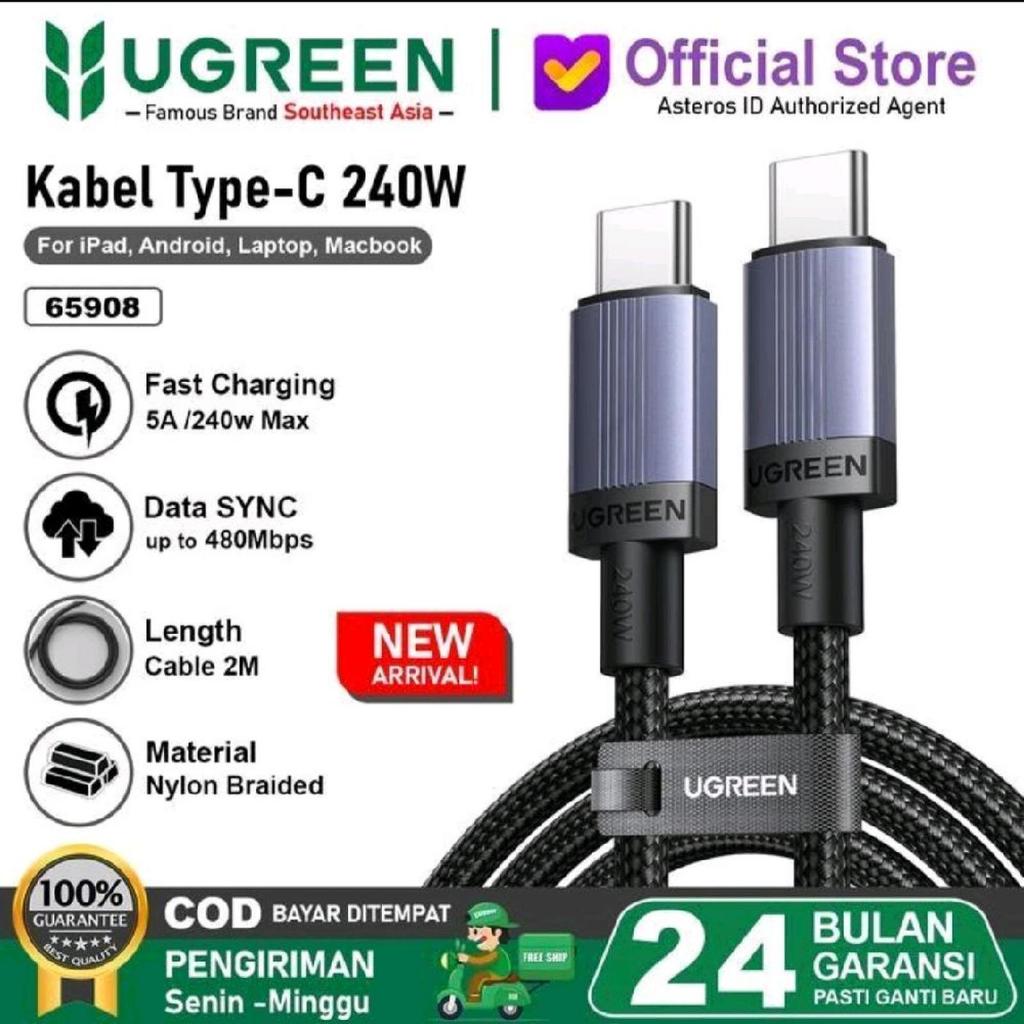UGREEN Kabel Data Type-C To Type-C Super Fast Charging 240W 2M Nylon Braided