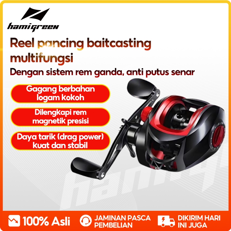 Hamigreen Baitcasting Reel reel bc reel pancing 18+1BB murah bc casting reel 7.2:1 Gear Ratio max dr