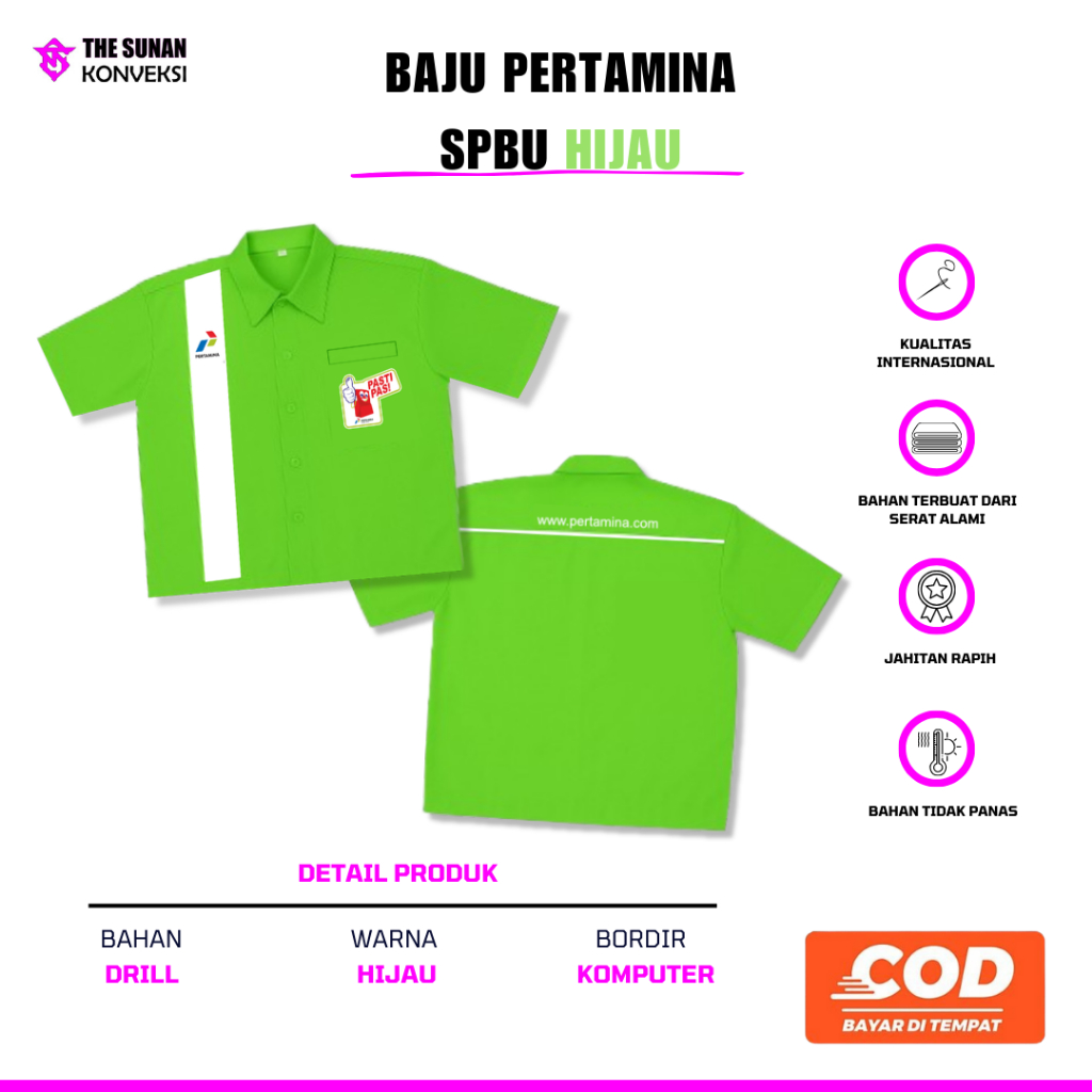 Baju Pertamina Hijau | Baju Spbu | Seragam Spbu Hijau | Seragam Pertamina