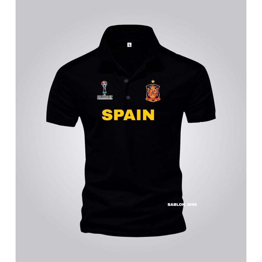 . Kaos Polo Spanyol Piala Dunia 2026 - Stylish Tampilan Suporter Keren