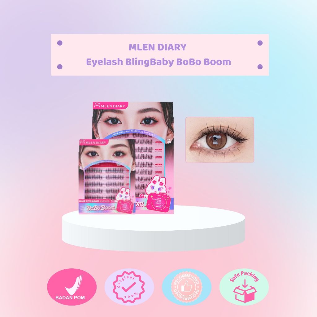 MLEN DIARY BlingBaby BoBo Boom - Bulu Mata Palsu Individual Cluster Curl 8.2–12.5mm Natural Look