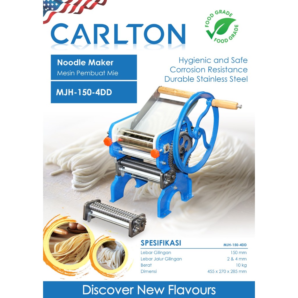 CARLTON MJH 150 Mesin Cetak / Gilingan Mie Manual / Noodle Maker