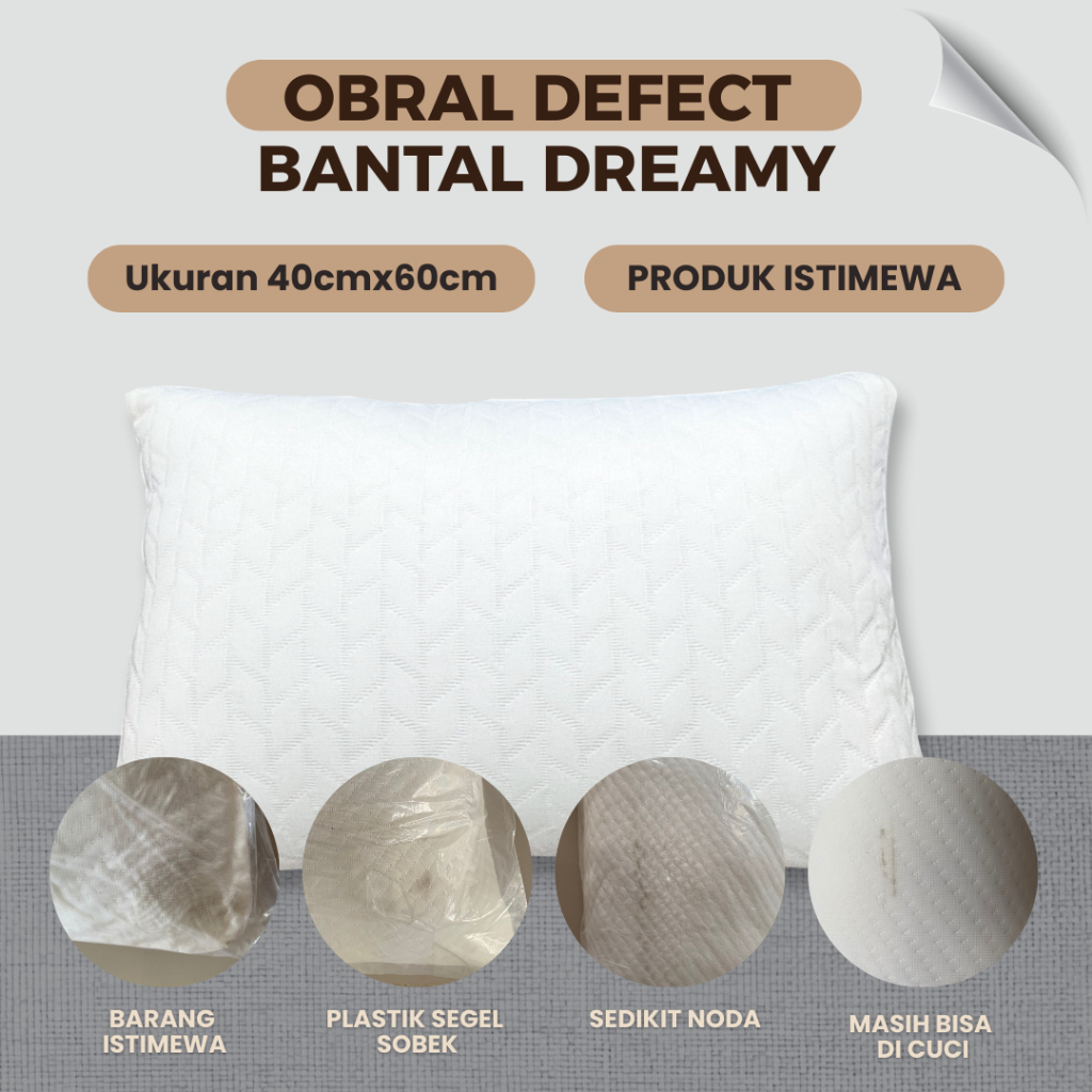 CUCI GUDANG - Bantal Guling Dreamy Baru Cacat Pabrik Barang Istimewa Defect Pabrik