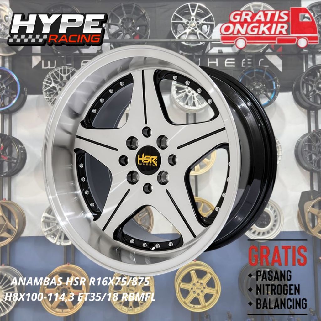 Velg Mobil Celong HSR R16 Avanza Mobilio Vios ANAMBAS HSR R16X75/875 ET35/18 RBMFL
