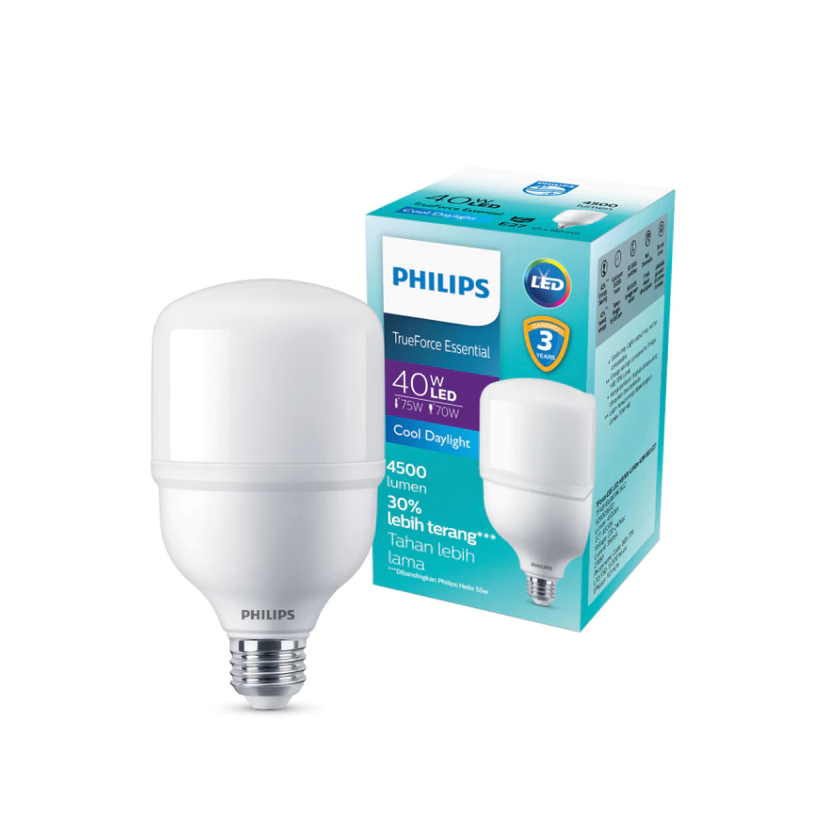Lampu 40 Watt Philips TForce ESS LED HB MV / Lampu Bohlam LED True Force Essential 40W Merk Philips