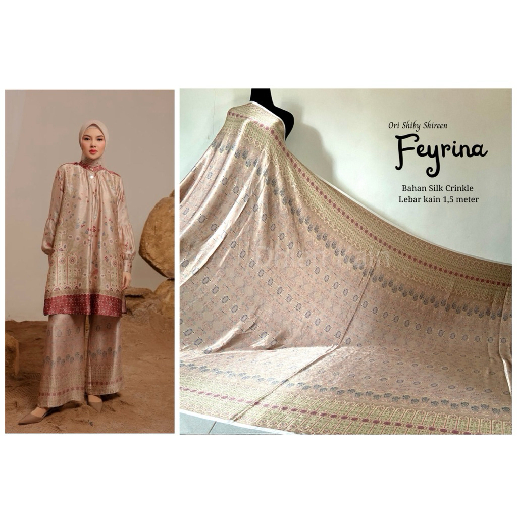 Kain Ori Shireen Sungkar Motif Feyrina Bahan Crinkle Silk