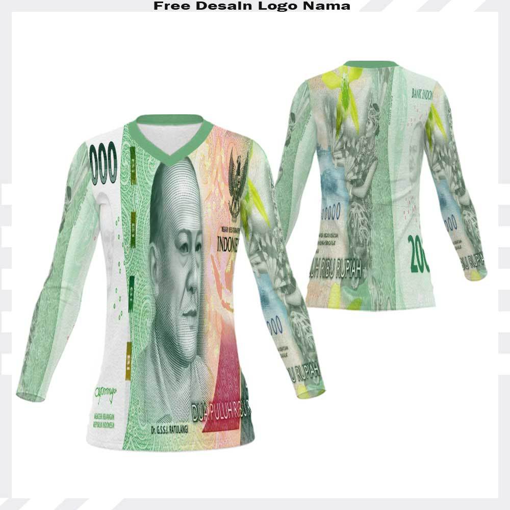 Kaos Kekinian Baju Tunik Gambar Uang 20 Ribu / Jersey Uang 20 Ribu / Baju Uang 20 Ribu Fullprint