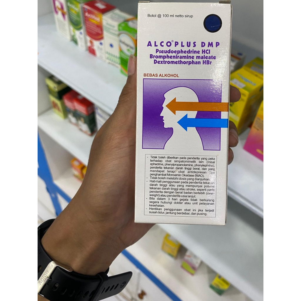 ALCO PLUS DMP ANGGUR Sirup Obat Batuk 100 ml – Redakan Batuk Berdahak & Batuk Kering – Rasa Anggur