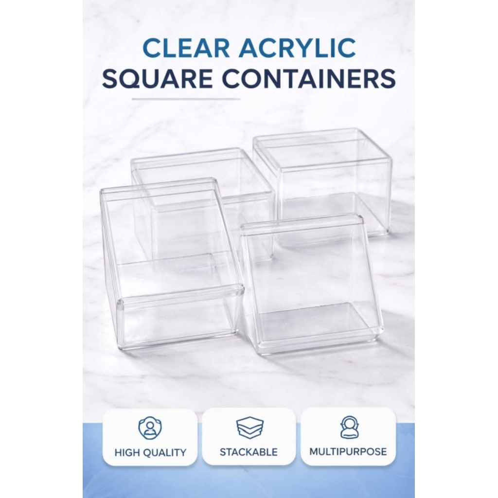 Box Akrilik Transparan Kotak – Wadah Serbaguna Minimalis & Estetik